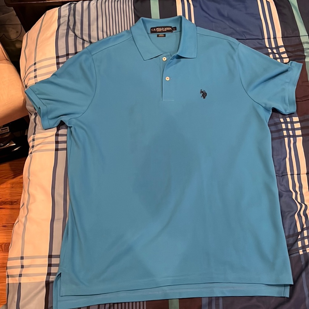 U.S. Polo Assn. Men’s Polo - Large - Teal/Light Blue